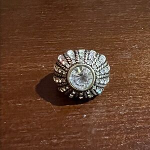 LOFT Silver Crystal Statement Ring